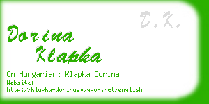 dorina klapka business card